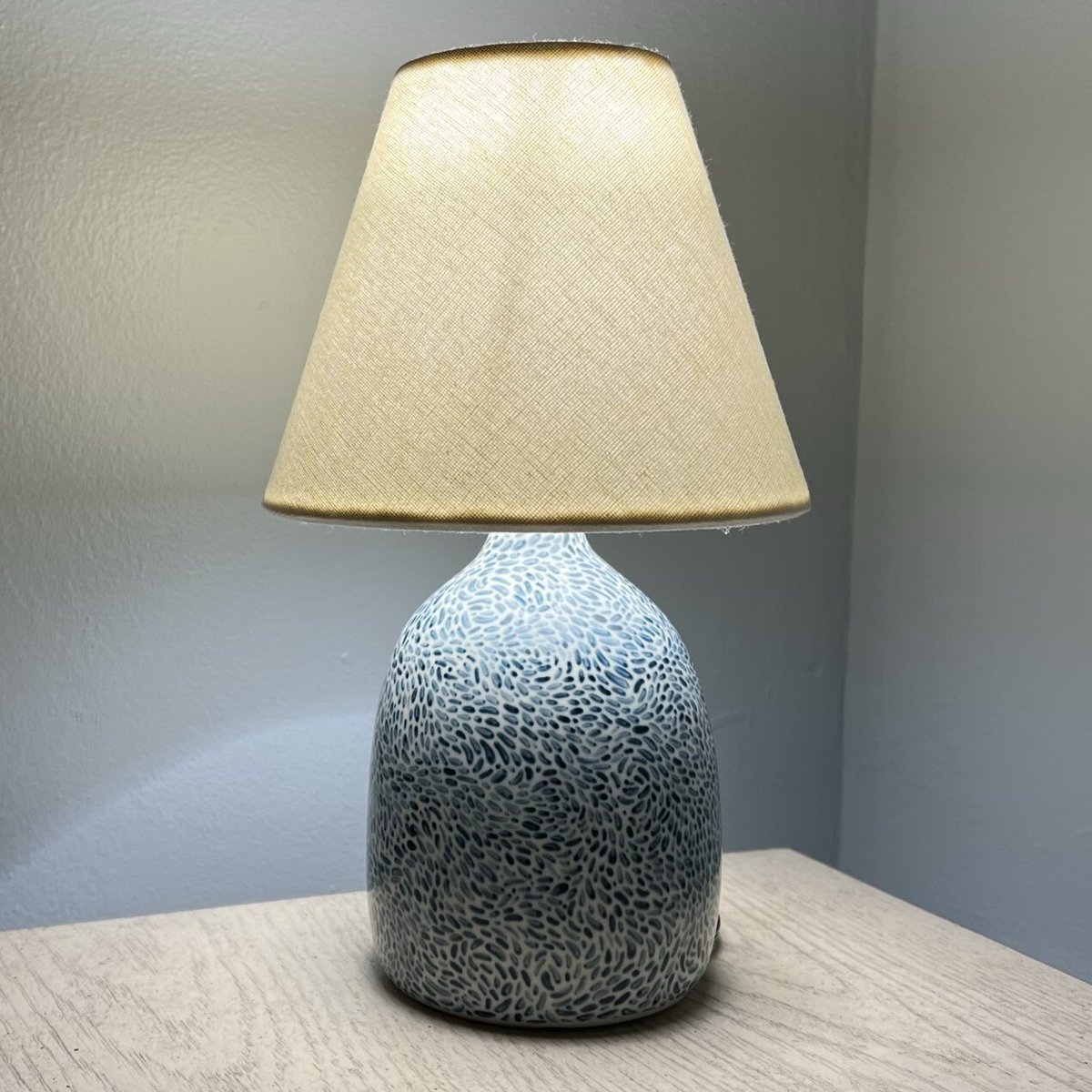 navy painted lamp